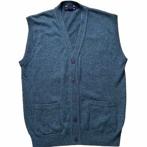 Boston Sport Front Button Wool Grey Vest Medium